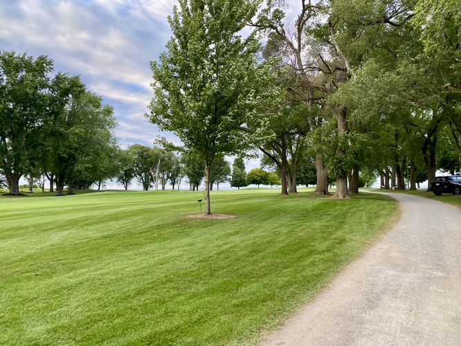 Trail leads through the golf course to reach Fort Mississauga