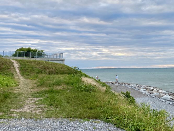 View of Lake Ontario with Toronto on the horizon