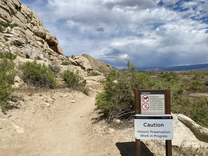 Hiking the sun exposed trail