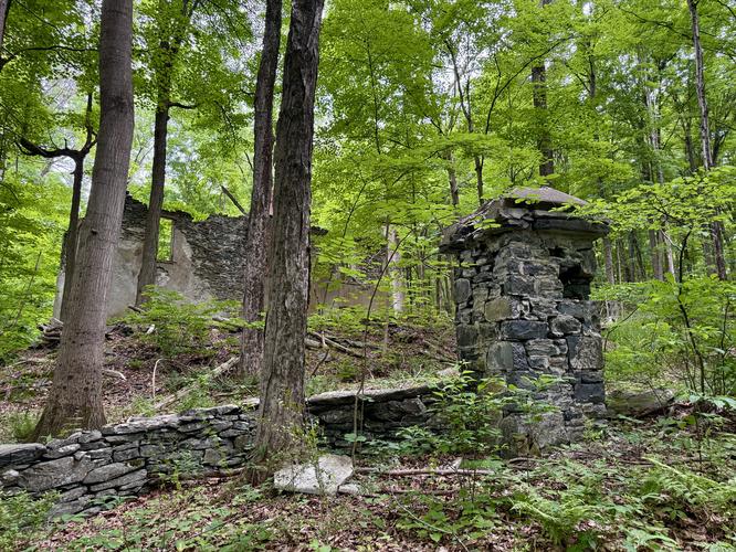 Long-gone entrance to the abandoned home
