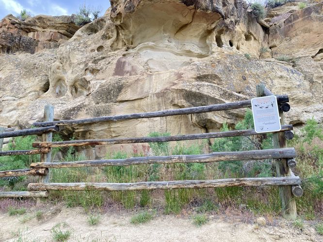 Protective fence at the Fremont Petroglyphs & Pictographs