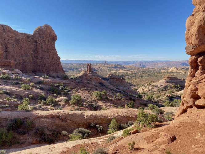 View into Arches National Park from the Garden of Eden
