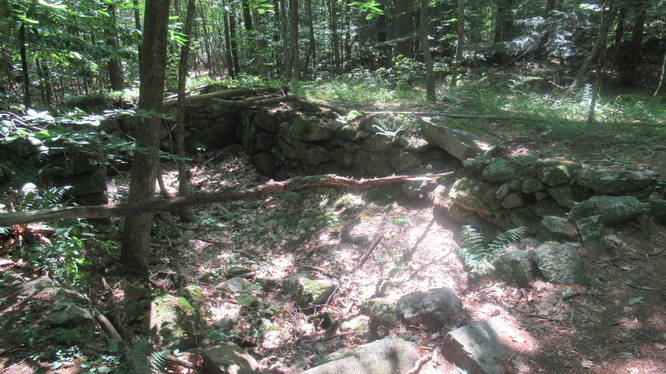Old cellar hole just off the side of the trail