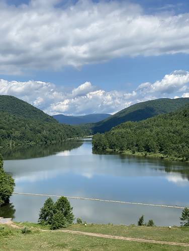 View of George B Stevenson Reservoir from the dam