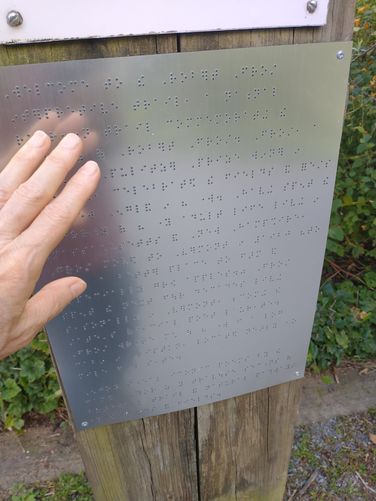 Information written in Braille for those with vision challenges 