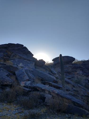 Sun rising over the mountain