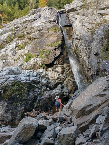 The 130 foot tall Roaring Brook Falls 
