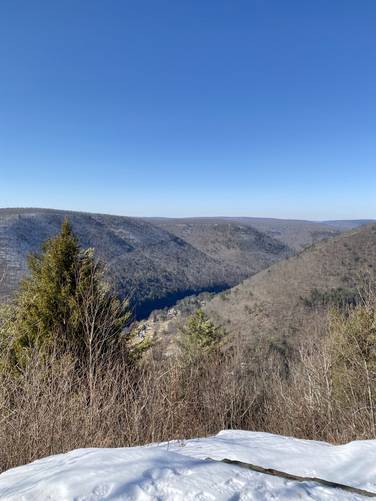 Pine Creek vista from Gillespie Point facing north. Blackwell, PA below