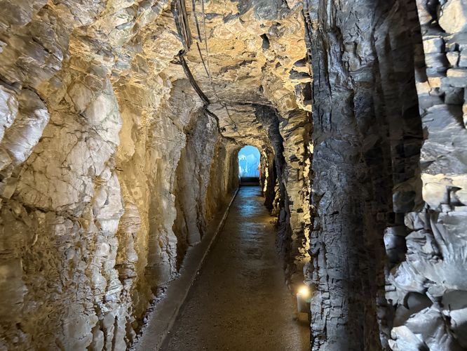 Tunnels lead through Grindelwald's Glacier Canyon