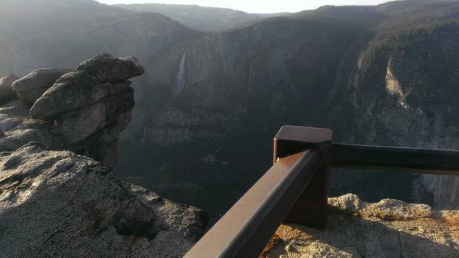 Yosemite Falls & valley below
