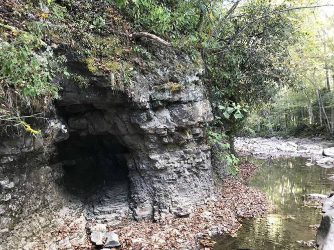 Cave carved by water - adjacent to Glade Creek