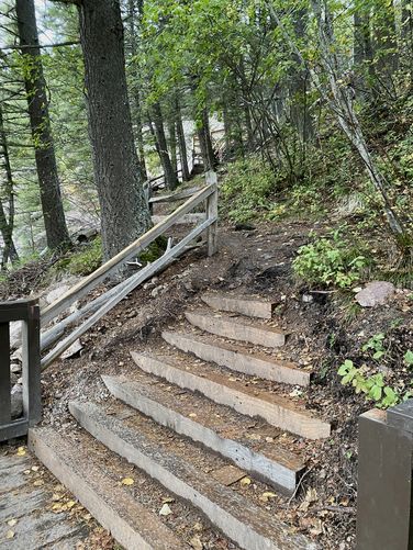 Staircases at the Goat Lick Overlook (not accessible)