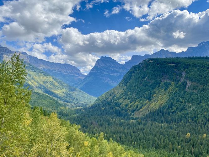 View of the Upper McDonald Creek Valley toward Logan Pass
