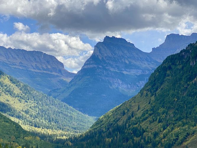View of the Upper McDonald Creek Valley toward Logan Pass