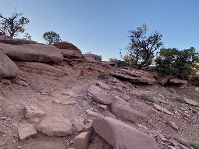 Hiking up to Goosenecks Point at Capitol Reef National Park