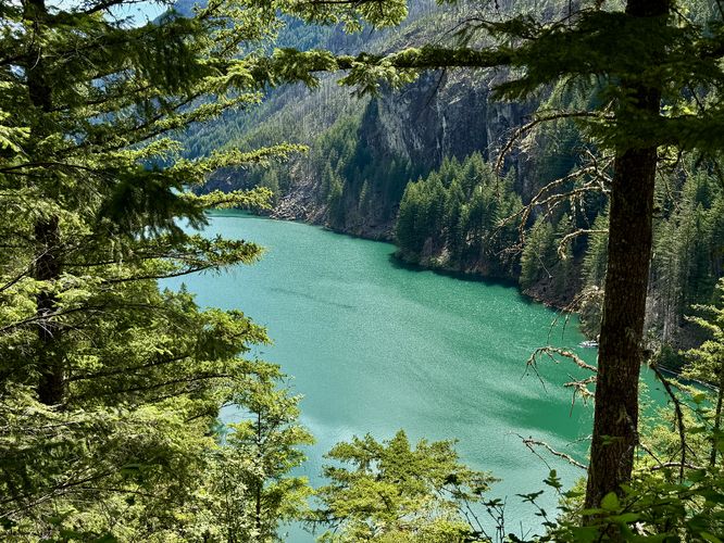 View of Gorge Lake and its turquoise water