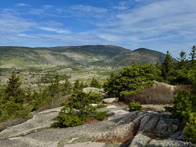 View of Cadillac Mountain and Dorr Mountain
