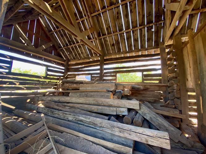 Inside the John and Ellen Wood homestead barn