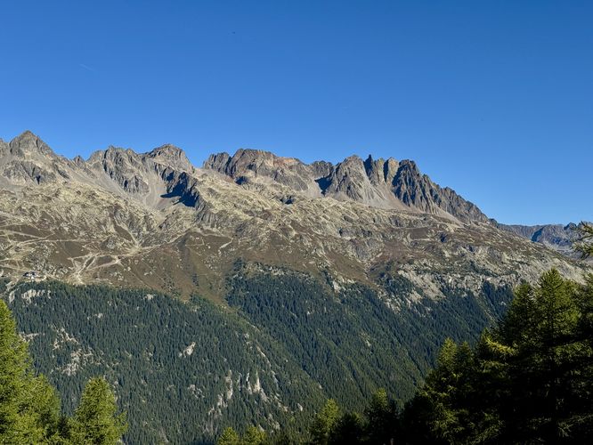 View of the Aiguilles Rouges (Red Needles) massif