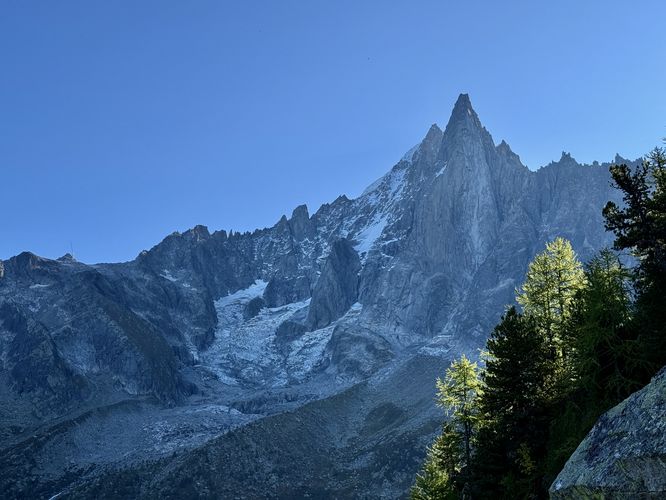 View of Glacier du Nort Blanc and Aiguille Verte