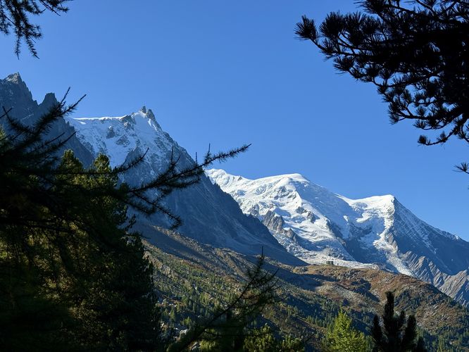 The Mont Blanc massif comes into view