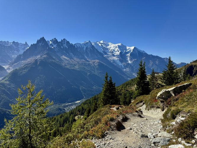 Stunning views of Mont Blanc from the trail