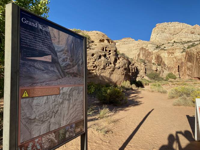 Grand Wash trailhead at Capitol Reef National Park