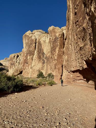 Hiking up Grand Wash at Capitol Reef National Park