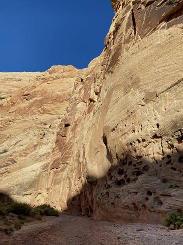 Towering cliffs of Grand Wash at Capitol Reef National Park