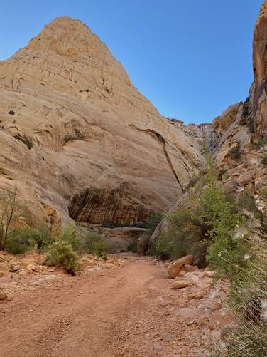 Hiking up Grand Wash at Capitol Reef National Park