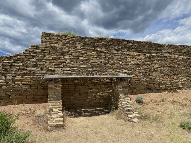 Under the wooden line is the original wall's architecture - notice the difference?