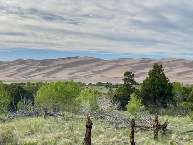 View of the Great Sand Dunes (tallest in North America, approx. 600-feet)