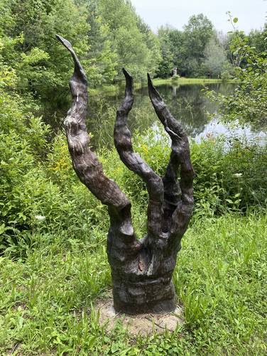 Sculpture by the pond