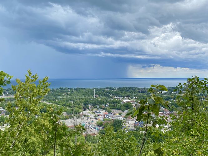 Storm cloud over Lake Ontario viewed from Grimsby Point