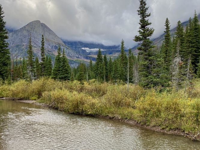 View of Salamander Glacier from the Grinnell Creek footbridge