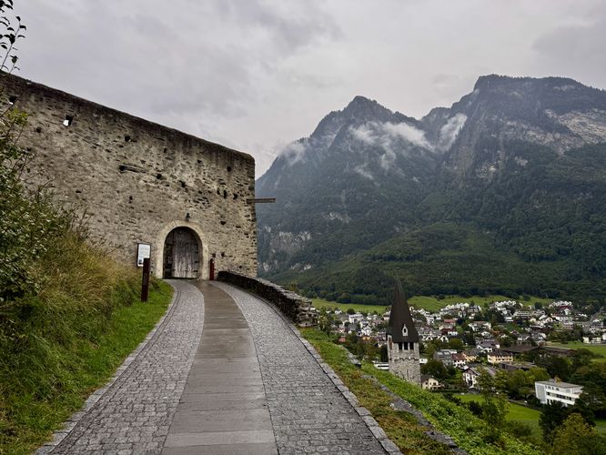 Approaching the castle gates