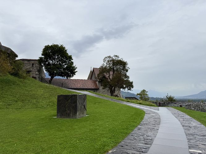 Burg Gutenberg's courtyard and accessible path