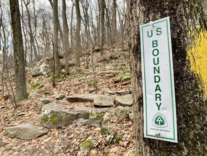 Appalachian National Scenic Trail boundary marker