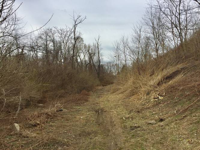 Trail that cuts just east of the schools