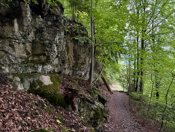 Rock ledges along the Helsana Trail