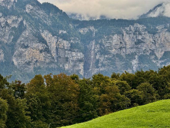 View of the 585-meter (1,919-foot) tall Seerenbach Falls