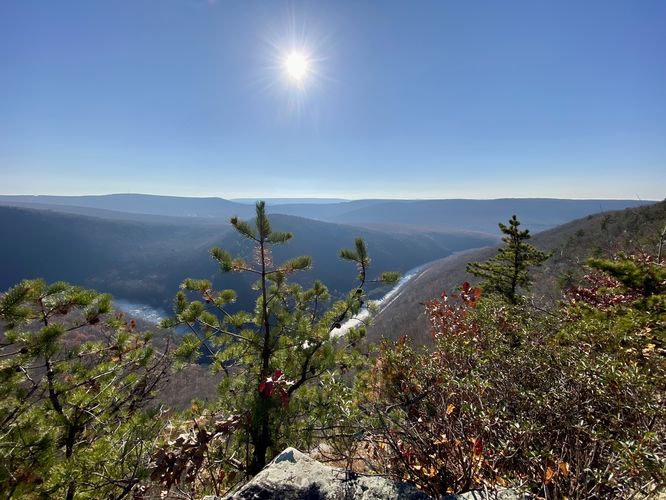 View of the Lehigh Gorge from Hetchell's Tooth Cliffs