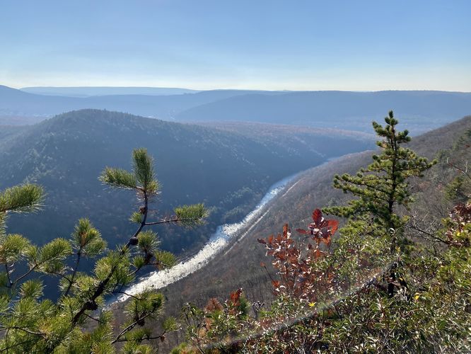 View of the Lehigh Gorge from Hetchell's Tooth Cliffs