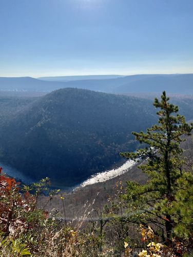 View of the Lehigh Gorge from Hetchell's Tooth Cliffs