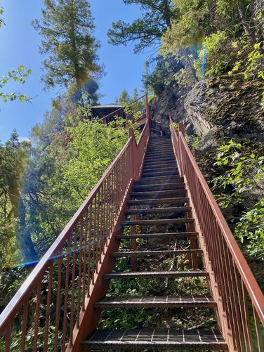 Steep stairs of the High Bridge Trail