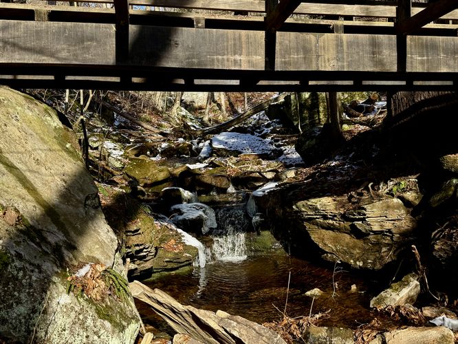 Cascade under High Rock Run footbridge (3-feet tall)