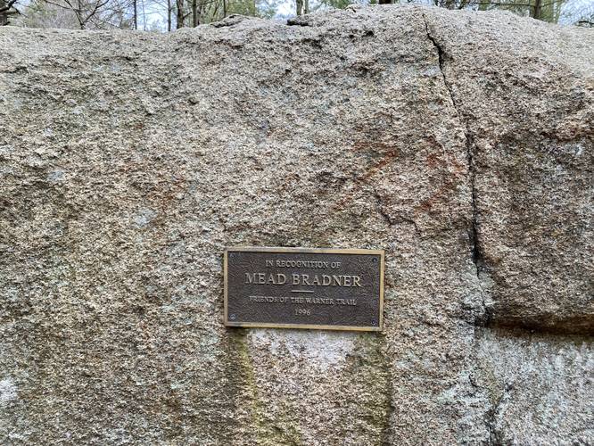 High Rock plaque dedicated to Mead Bradner