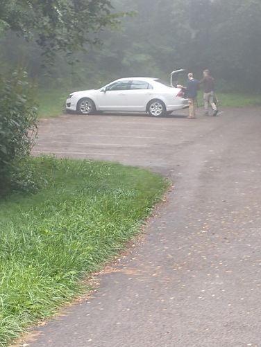 Smaller parking area at this trailhead compared to others on the Skyline Drive 