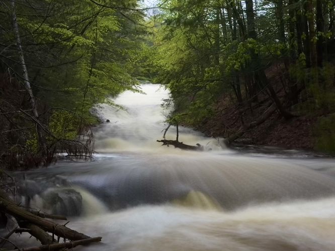 Long exposure of Hill Reservoir Falls