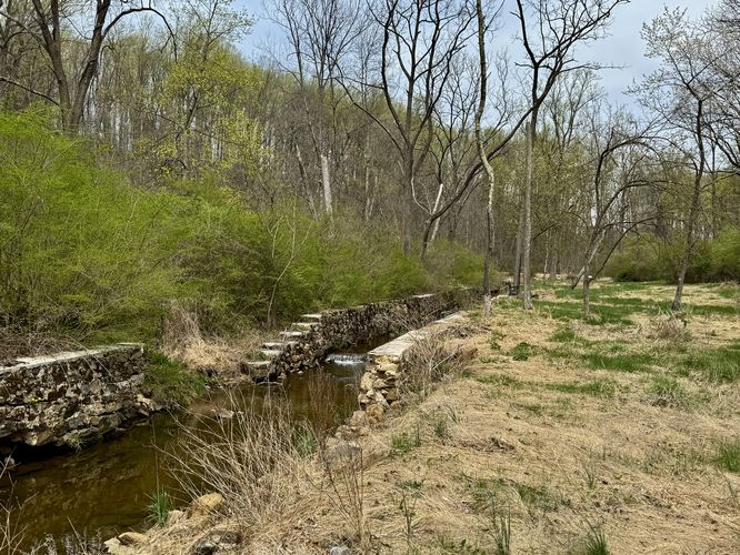 Stonework channel of Antietam Creek (built in 1899, restored 2016)